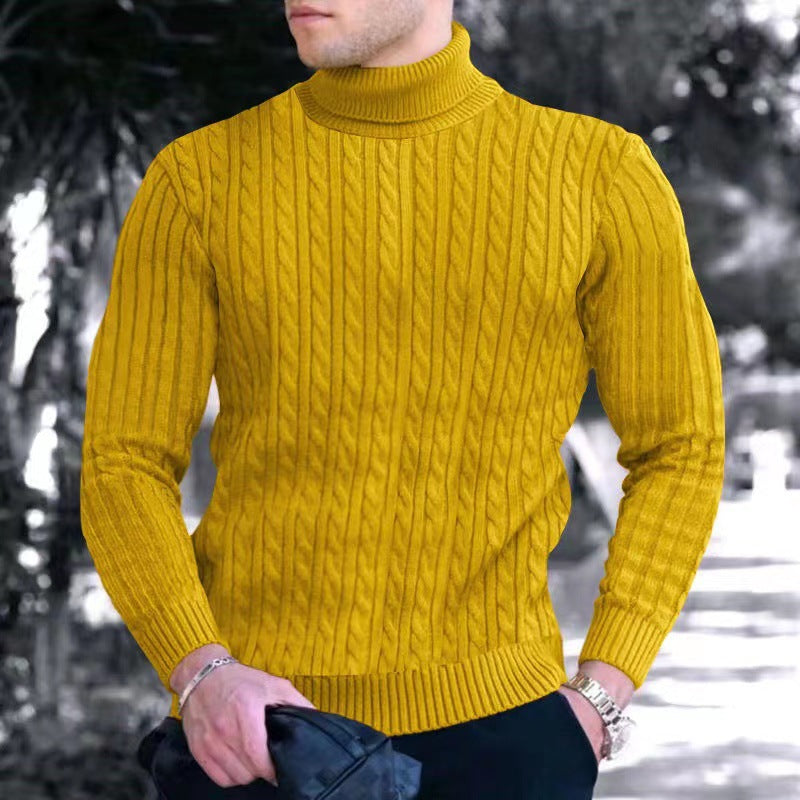 Herren Strickpullover mit modernem Rippmuster und hohem Kragen ModeGeist