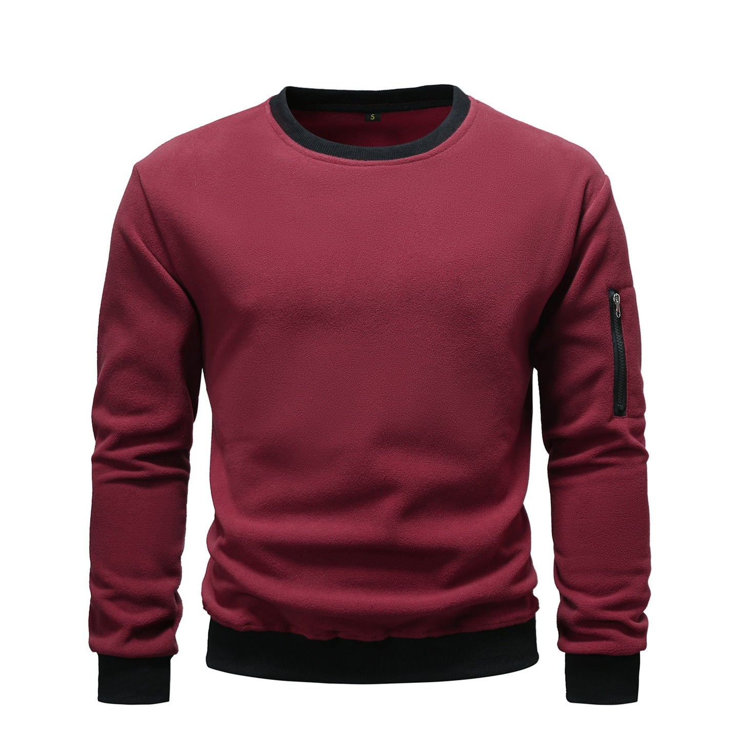 Herren kuscheliger Fleece-Pullover mit Reißverschlusstasche ModeGeist