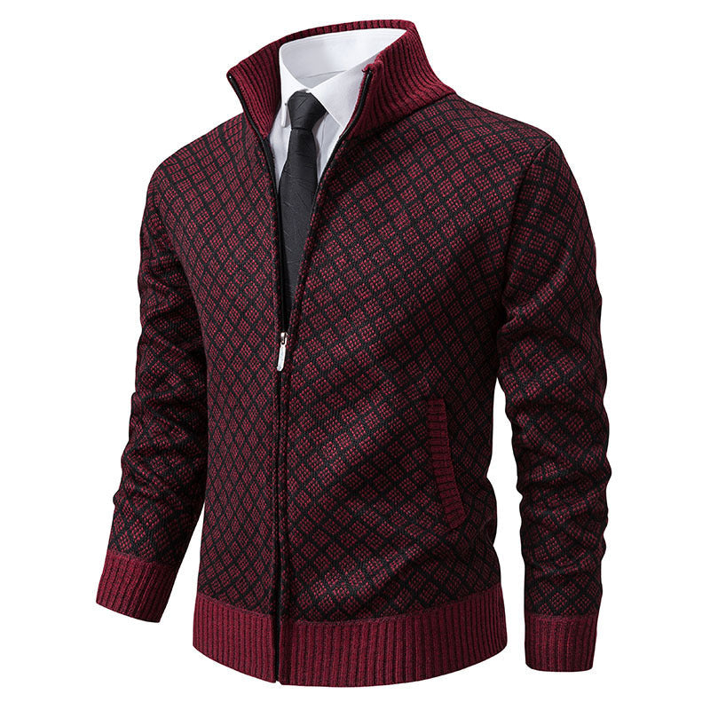 Herren stilvolle Strickjacke mit hochwertigem Zipper ModeGeist