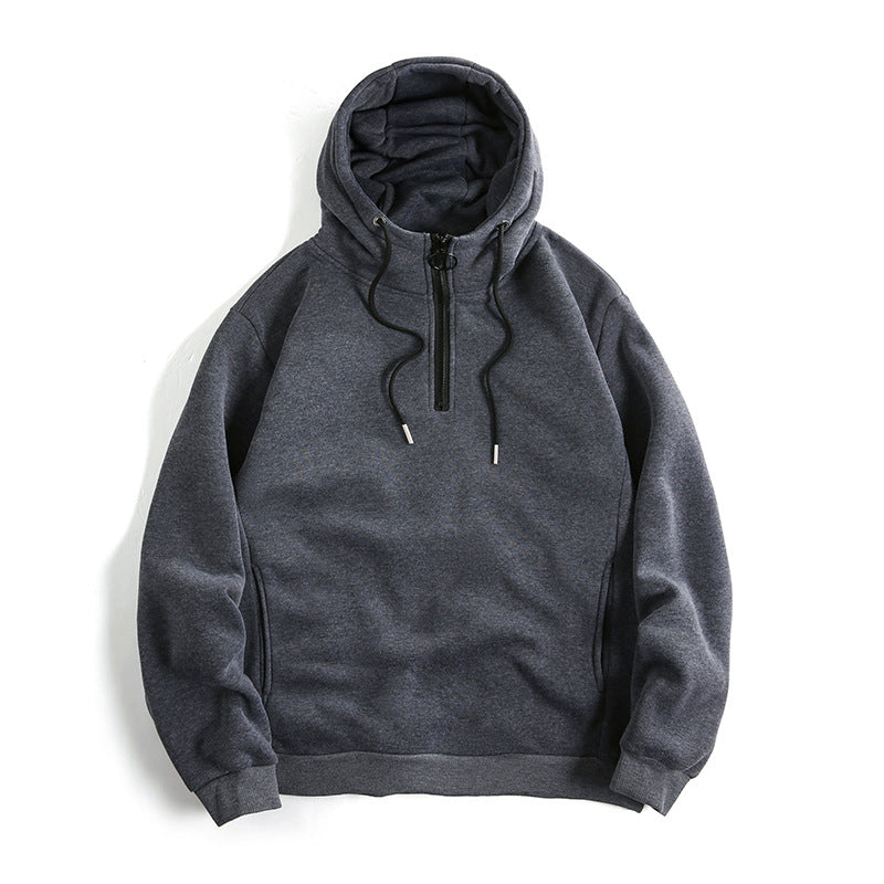 Damen Modischer Kapuzenpullover mit halbem Reißverschluss und weichem Innenfutter ModeGeist
