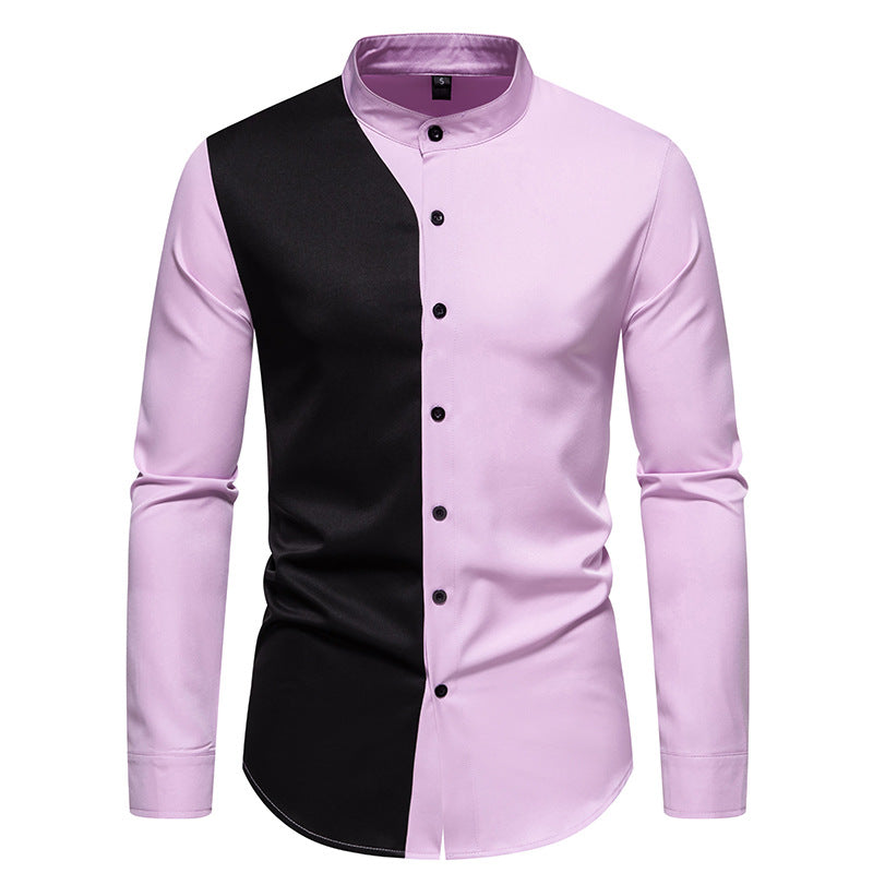 Herren Langarmhemd mit modernem Farbblockdesign ModeGeist