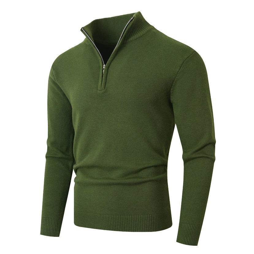 Herren Strickpullover mit modernem Stehkragen und hochwertigem Reißverschluss ModeGeist
