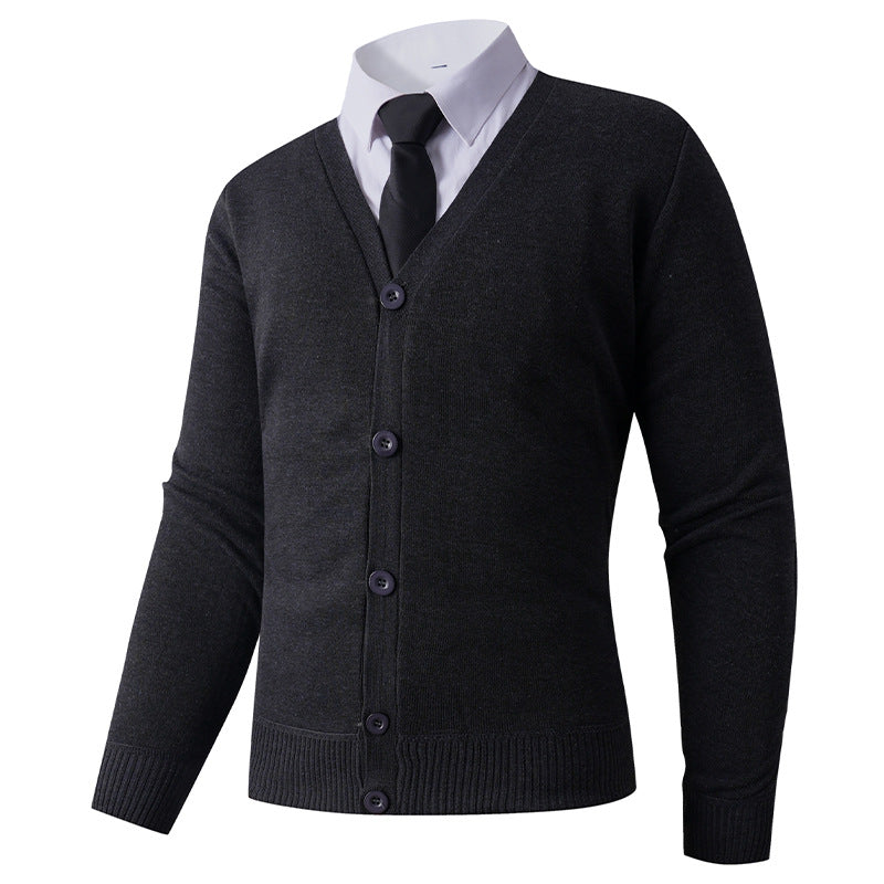 Herren Strickjacke mit V-Ausschnitt und Knopfverschluss ModeGeist