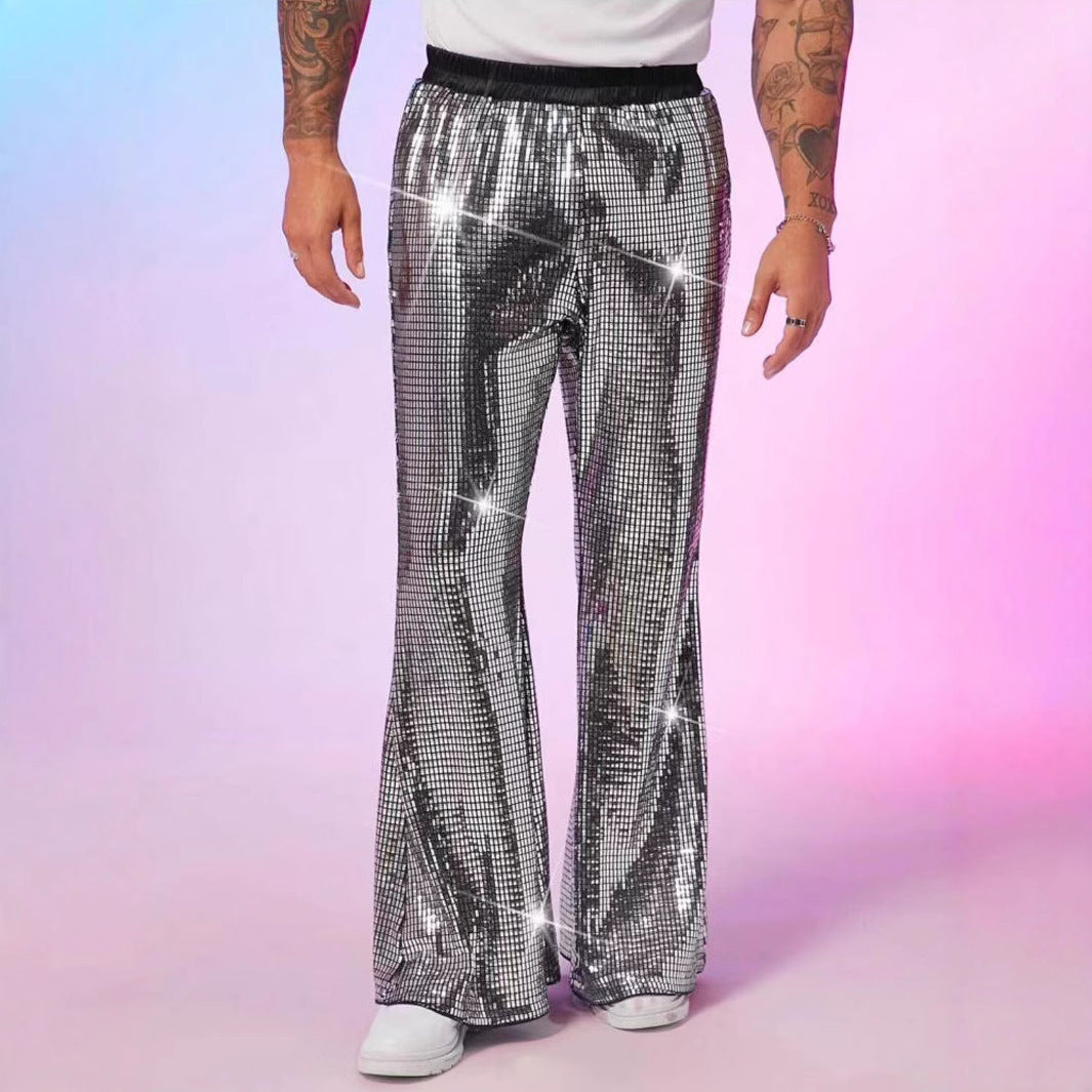 Herren glitzernde Paillettenhose im extravaganten Disco-Stil ModeGeist