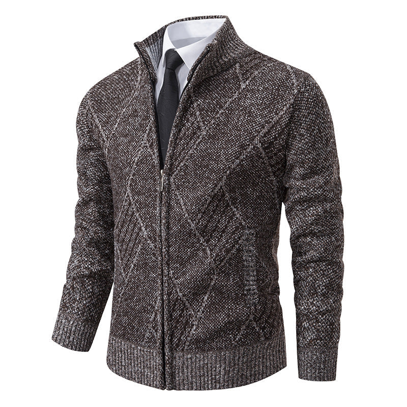 Herren Strickjacke mit modernem Muster und schmalem Schnitt ModeGeist
