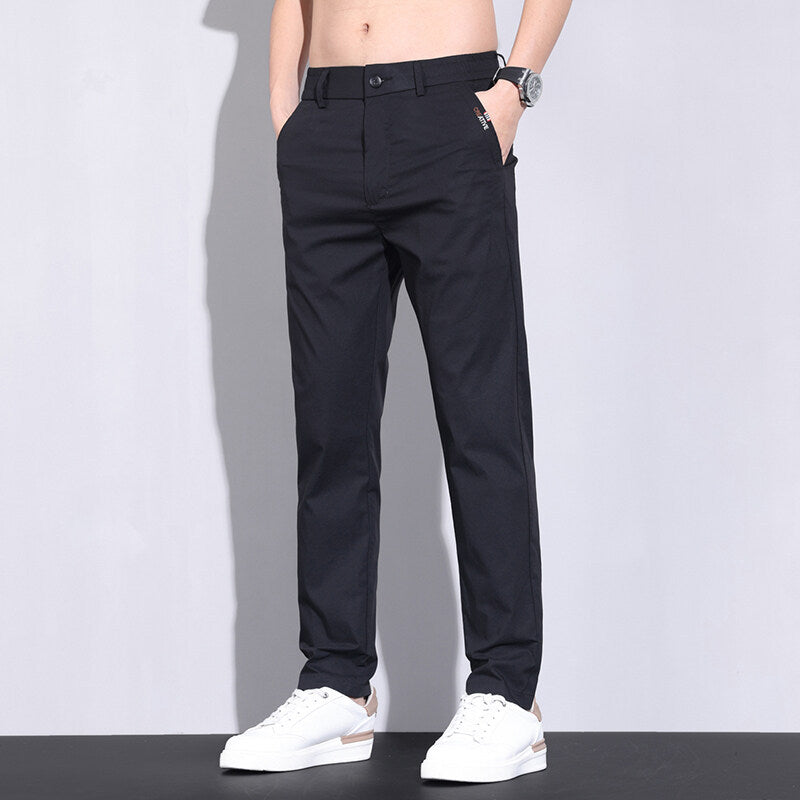 Herren modische Chino-Hose mit elastischem Bund und praktischen Seitentaschen ModeGeist