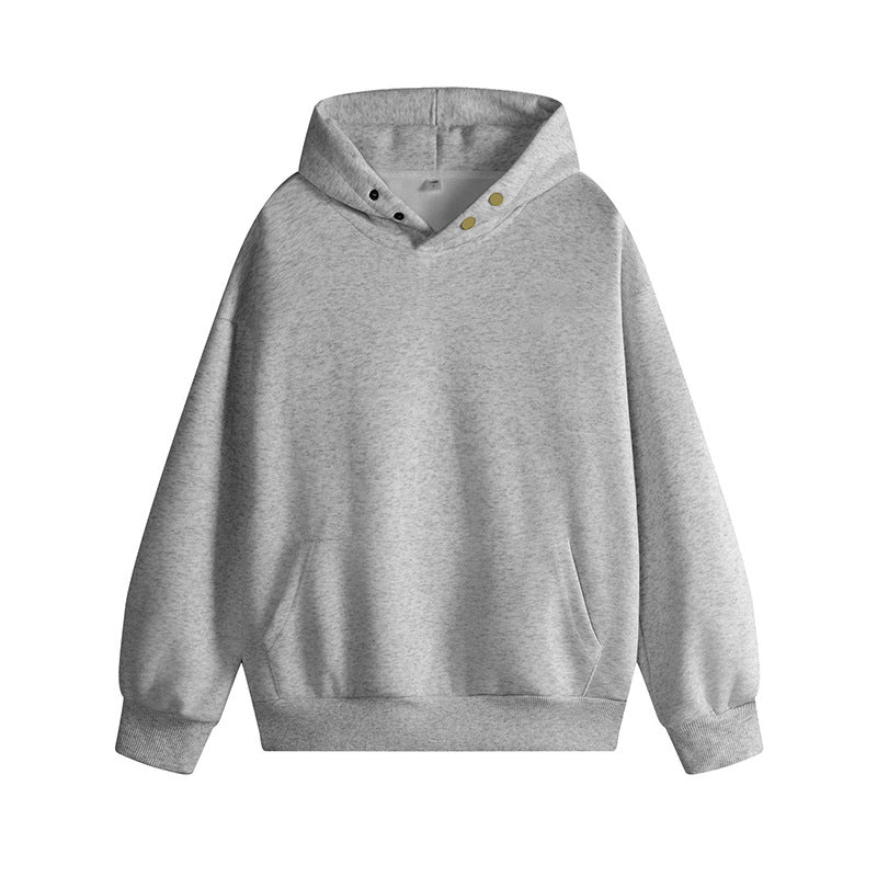 Damen Kapuzenpullover mit innovativem Schnitt und praktischen Druckknöpfen ModeGeist
