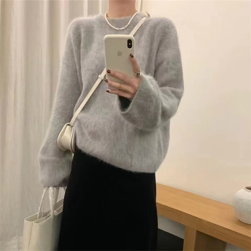 Damen Pullover mit weichem, flauschigem Material ModeGeist