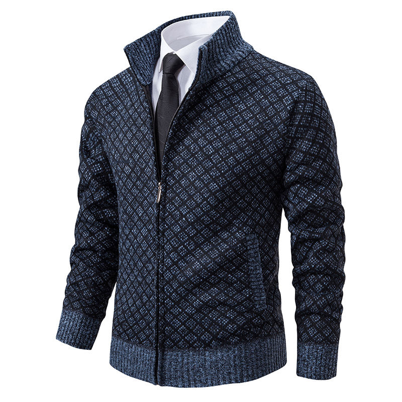 Herren Modische Strickjacke mit hochwertigem Zopfmuster und Reißverschluss ModeGeist