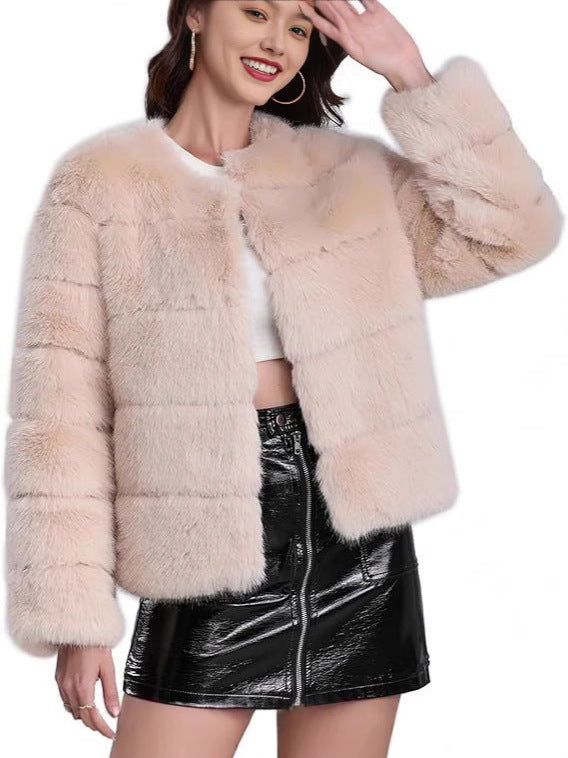 Damen trendige Kunstpelzjacke ModeGeist
