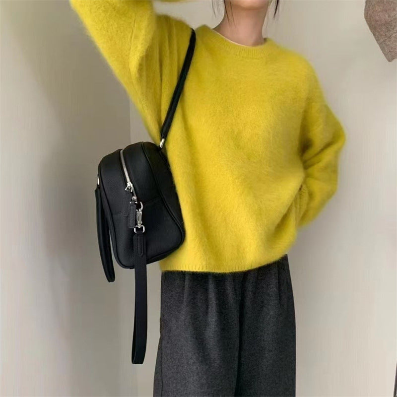 Damen Pullover mit weichem, flauschigem Material ModeGeist