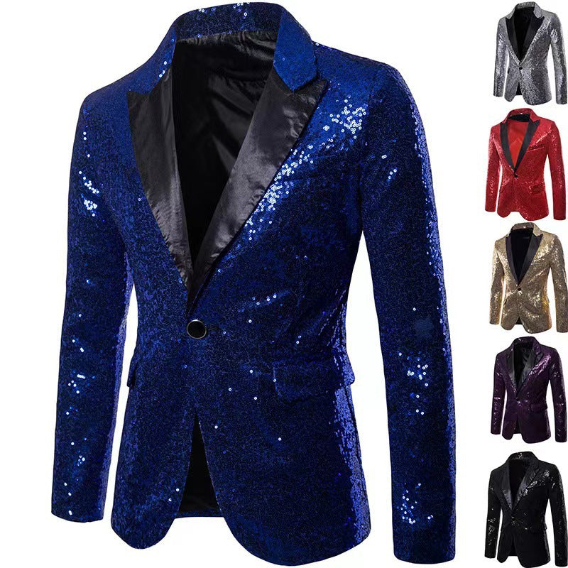 Herren schimmernder Pailletten Blazer ModeGeist