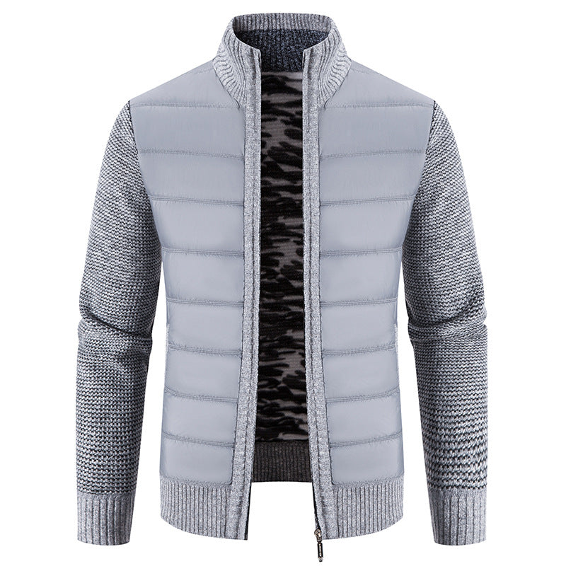 Herren gesteppte Jacke mit modischem Strickarm ModeGeist