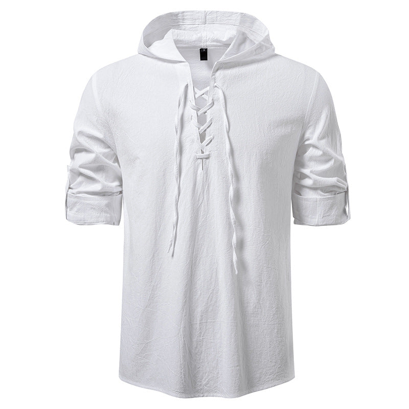 Herren lässiges Kapuzenshirt mit modernes Schnürdesign ModeGeist