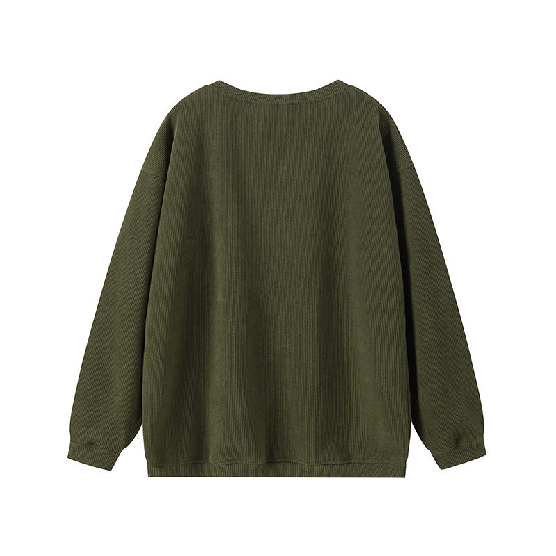 Damen lässiger Sweatshirt mit feiner Rippstruktur und komfortablem Schnitt ModeGeist