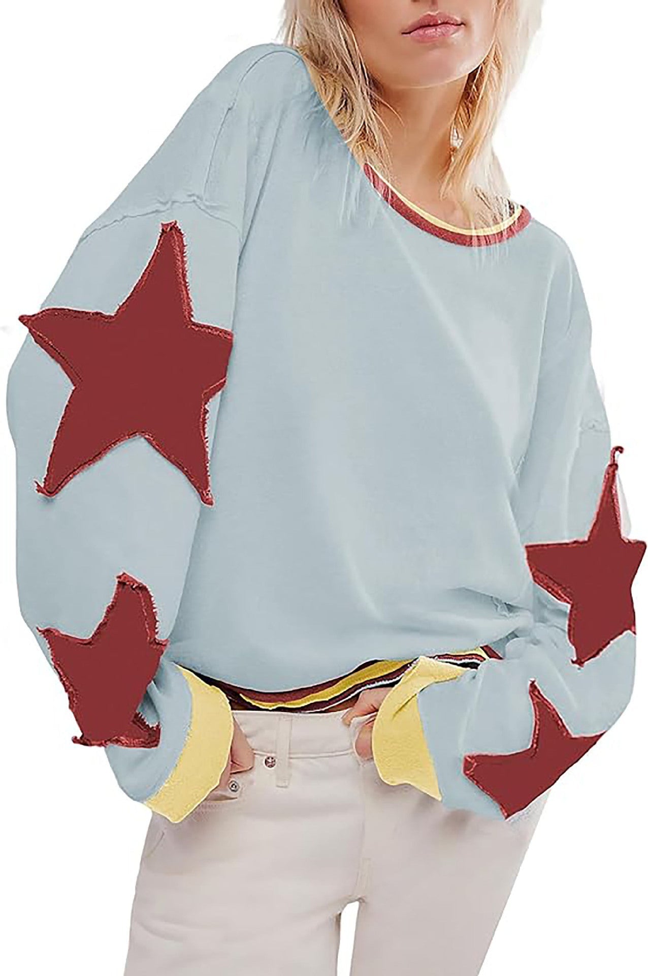 Damen lässiger Pullover mit Sternen-Design ModeGeist