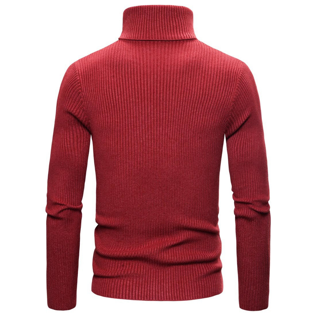 Herren Ripp-Strickpullover mit hohem Kragen und körpernahem Schnitt ModeGeist