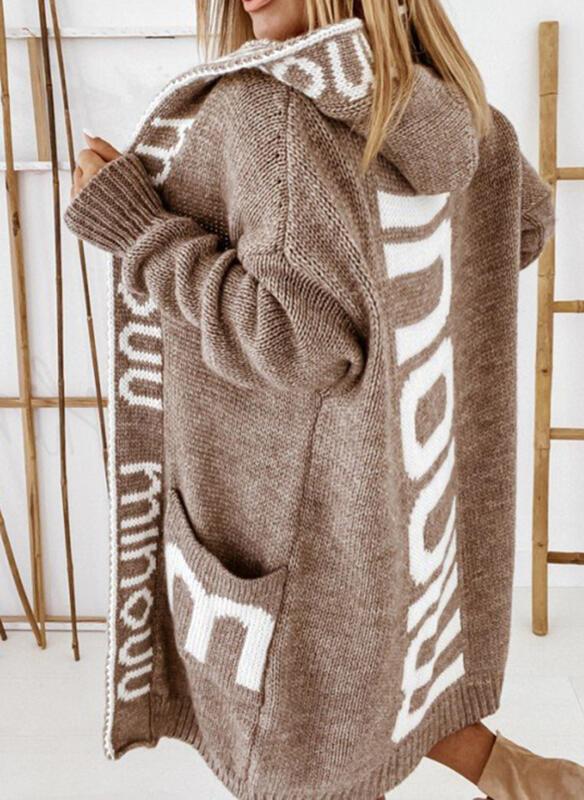 Damen Oversize Strickmantel mit praktischem Taschen-Design ModeGeist