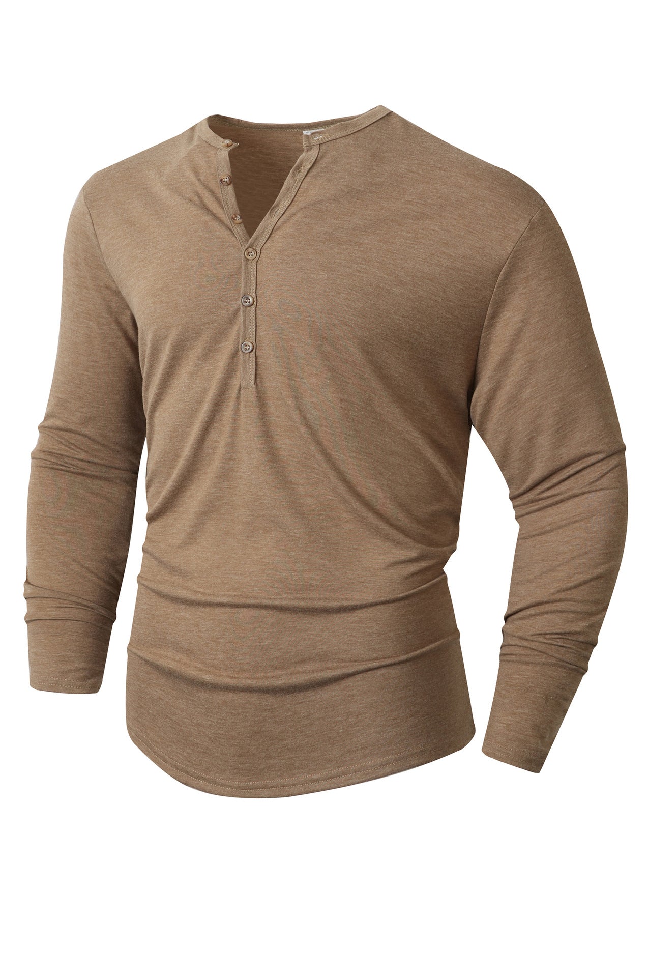 Herren Langarm Henley-Shirt mit Knopfleiste und weichem Baumwollmix ModeGeist
