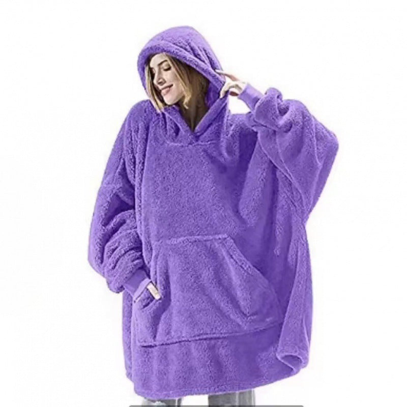 Damen oversize Fleece-Hoodie mit Kängurutasche und Kapuze ModeGeist