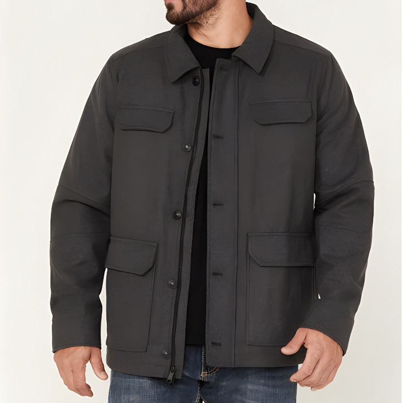 Herren multifunktionale Utility-Jacke mit großen Taschen ModeGeist