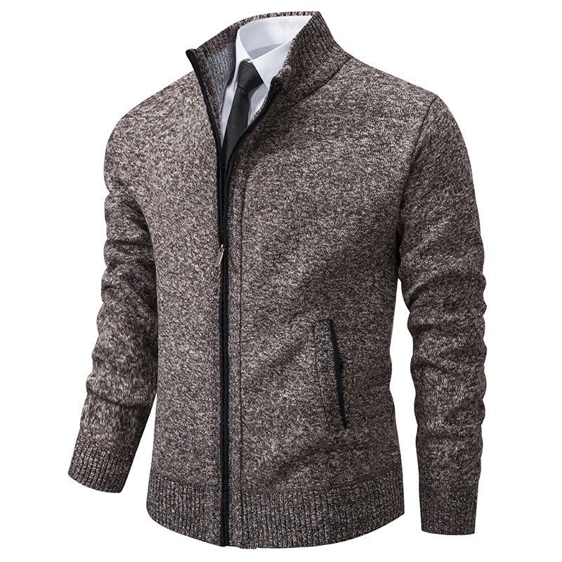 Herren sportliche Strickjacke mit Stehkragen und Reißverschluss ModeGeist