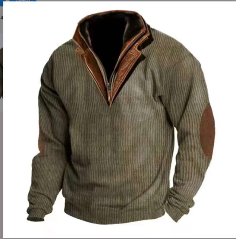 Herren Strickpullover mit details und hohem Kragen ModeGeist