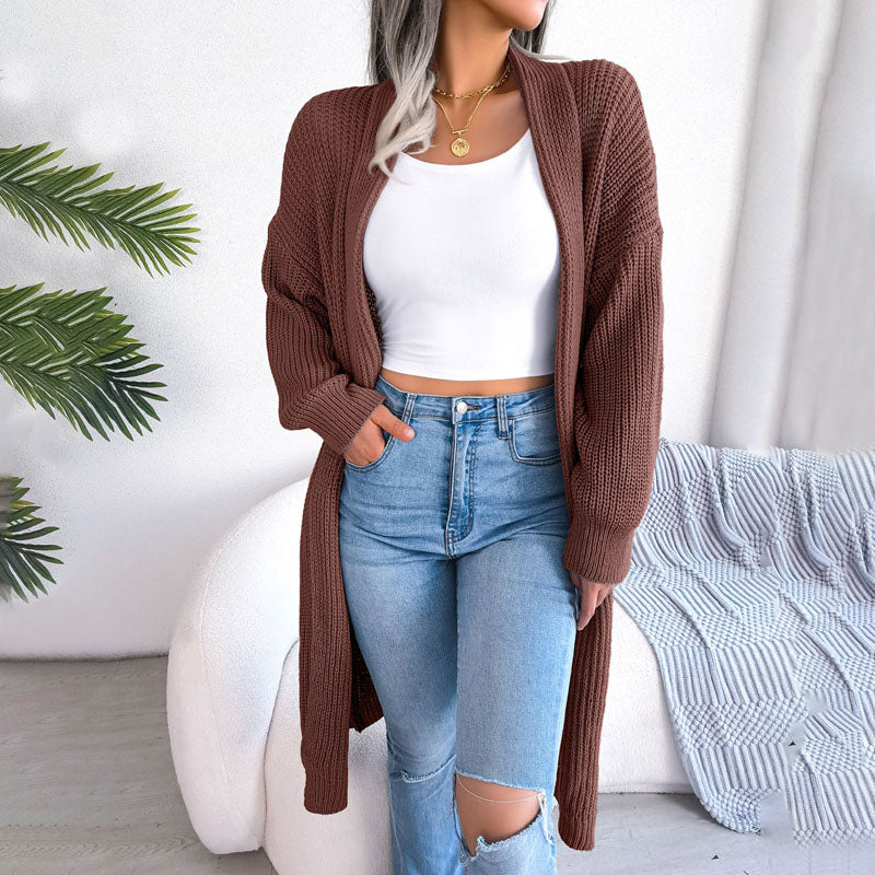 ModeGeist | Einfarbige Strickjacke für Elegante Outfits