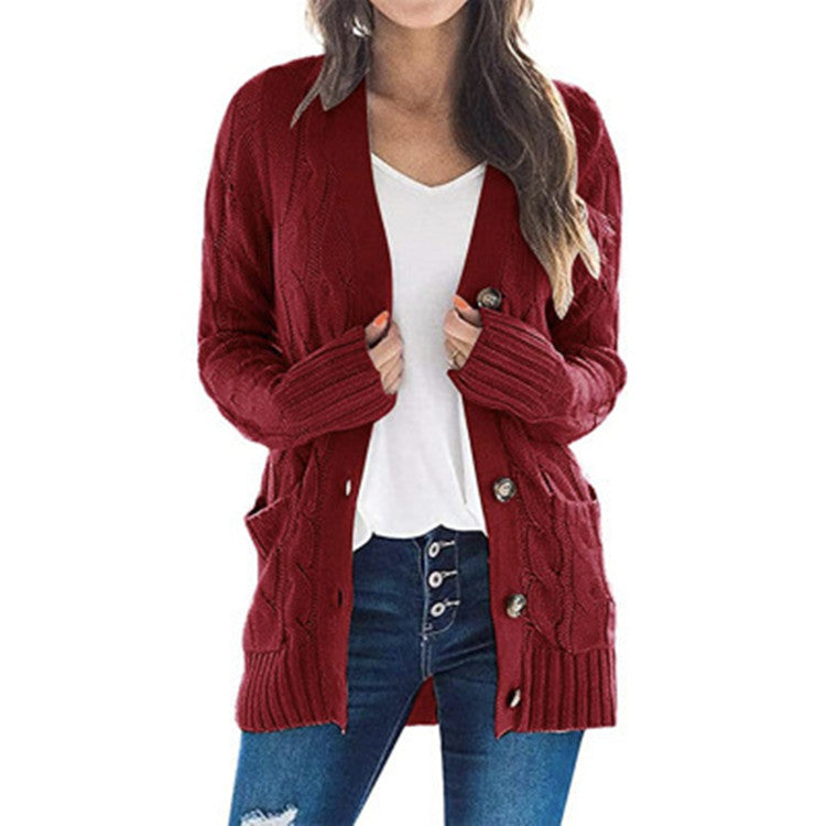 Damen Grobstrick-Cardigan mit aufwendigem Zopfmuster und praktischen Taschen ModeGeist