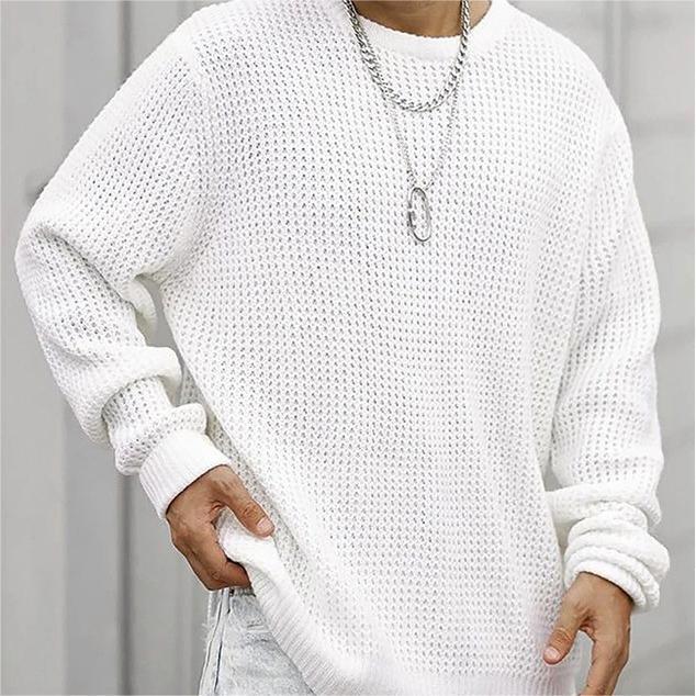 Herren komfortabler Strickpullover mit modischem Wabenmuster ModeGeist