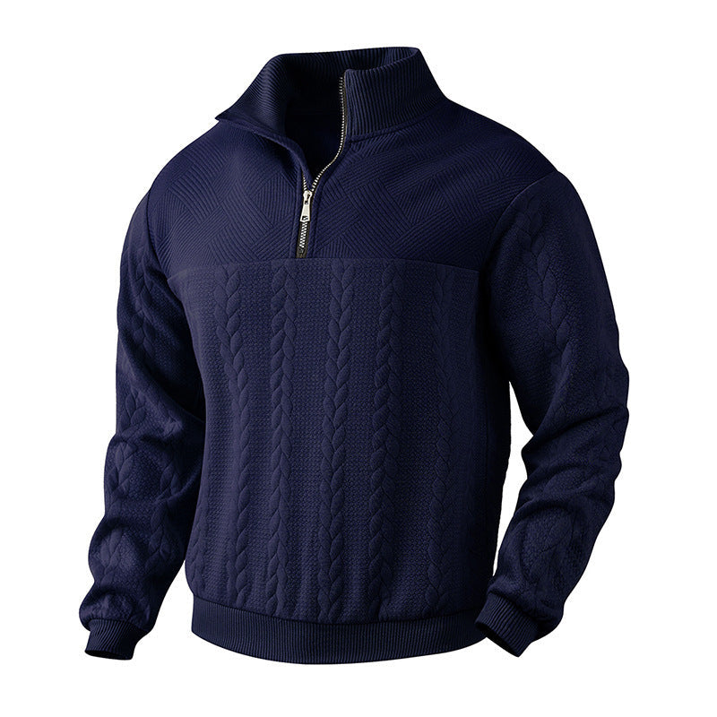 Herren Stehkragen Pullover mit strukturiertem Design ModeGeist