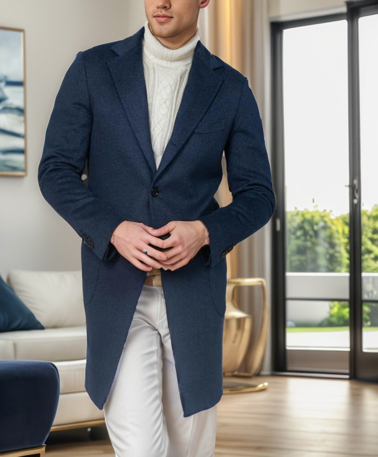 Herren eleganter Baumwolltrenchcoat mit edlen Taschen und modernem Schnitt ModeGeist