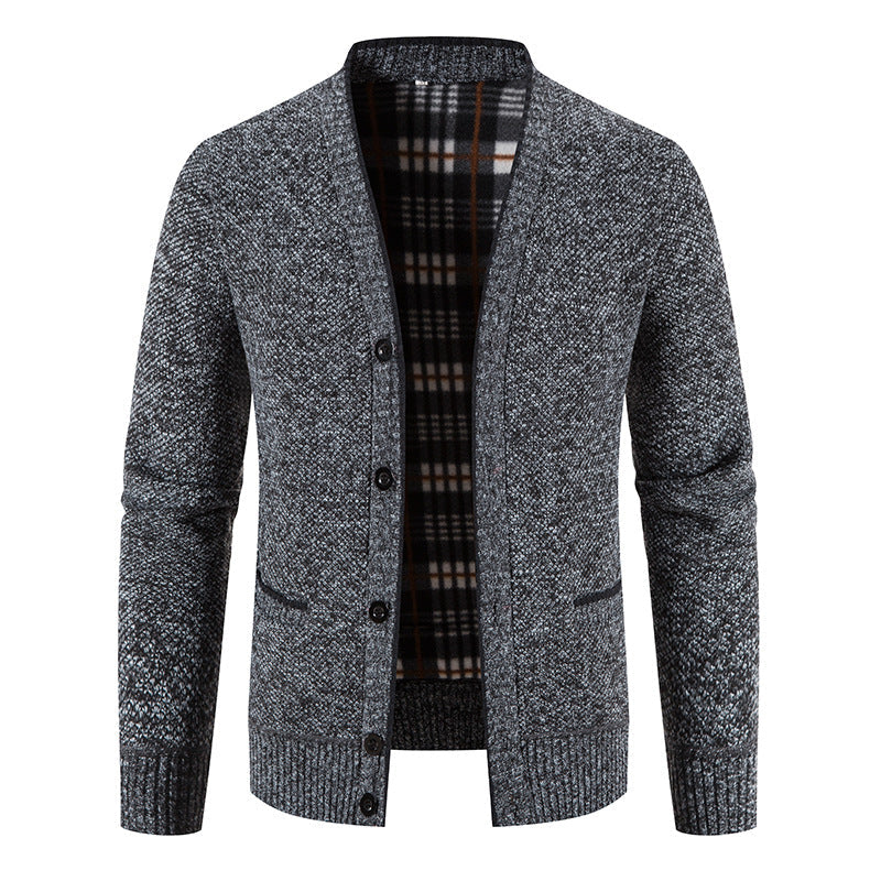 Herren feine Strickjacke mit einzigartigem Rautenmuster ModeGeist