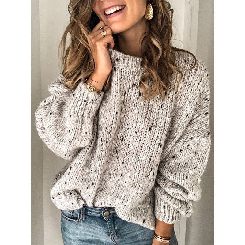 Damen Übergroßer Strickpullover mit lässigem Schnitt und dekorativen Details ModeGeist