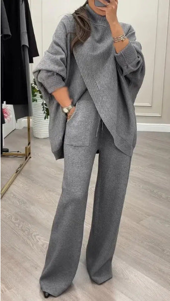 Damen Lässiger Strickanzug mit weitem Schnitt ModeGeist