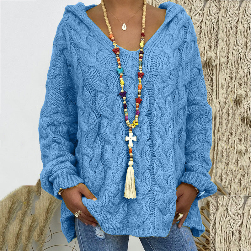 Capri-Style V-Neck Hoodie