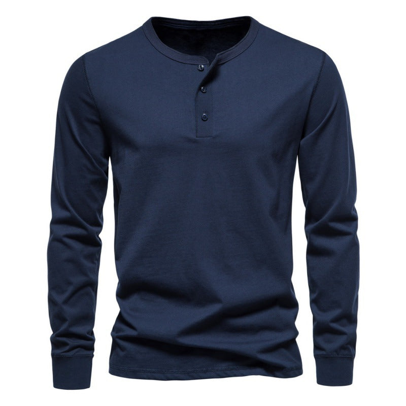 Herren Langarmshirt mit Knopfverschluss und modernem Design ModeGeist