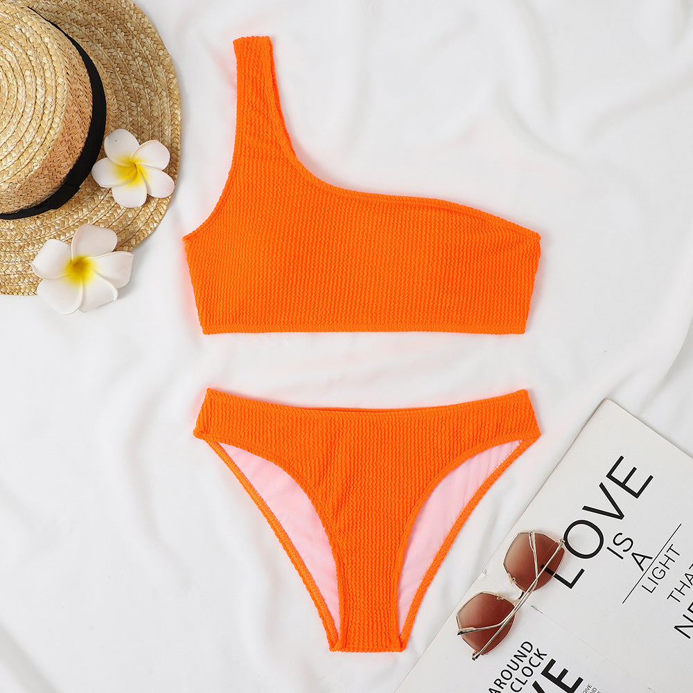 Moderner, einseitiger Damen-Bikini mit strukturierter Textur von MODEGEIST