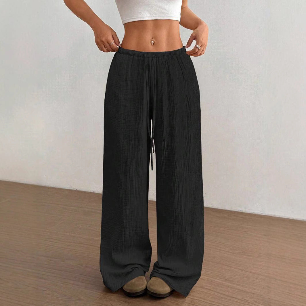 Damen Weite Sommerhose mit elastischem Bund und lockerem Schnitt ModeGeist