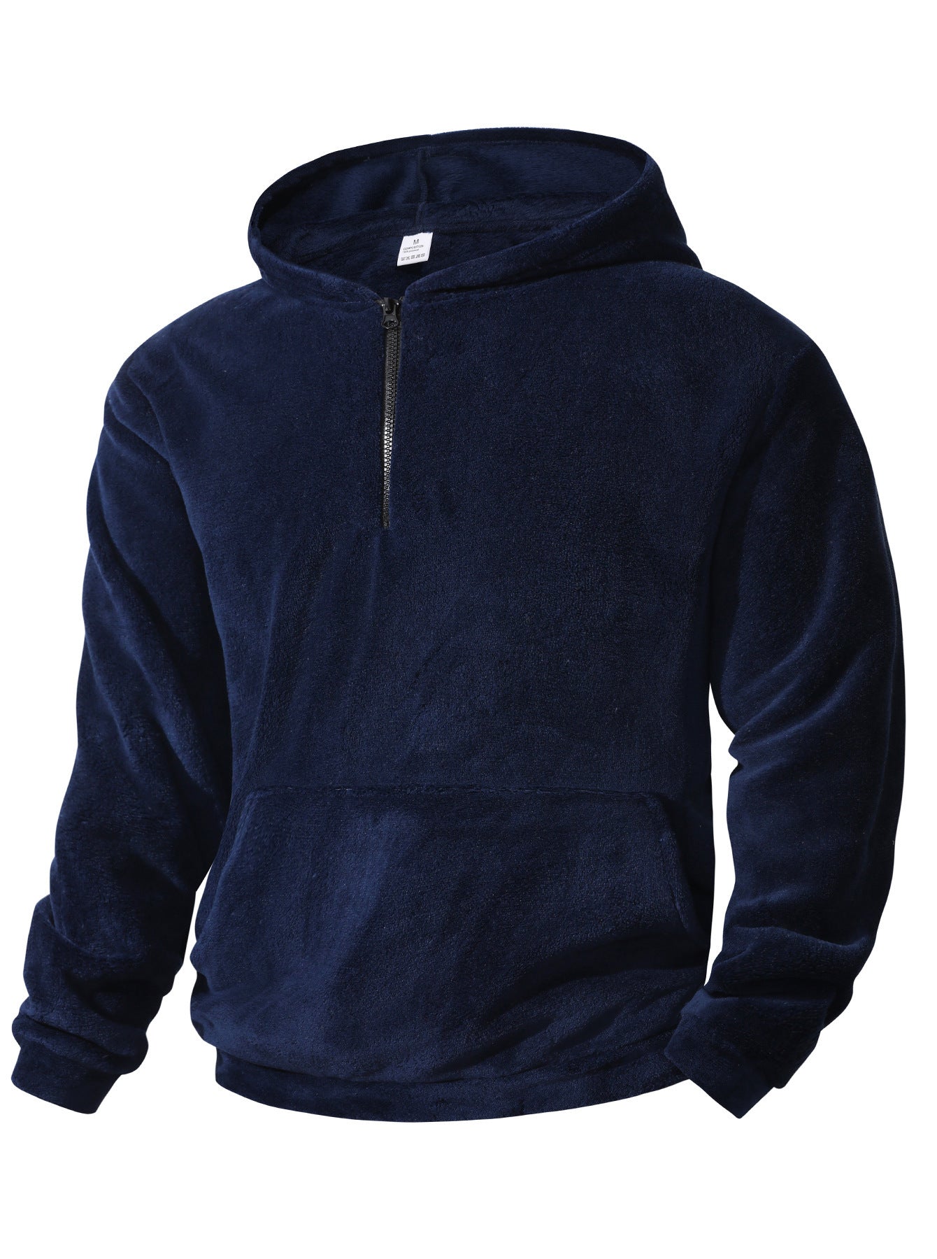 Herren Fleece-Hoodie mit innovativem halblangem Reißverschluss ModeGeist