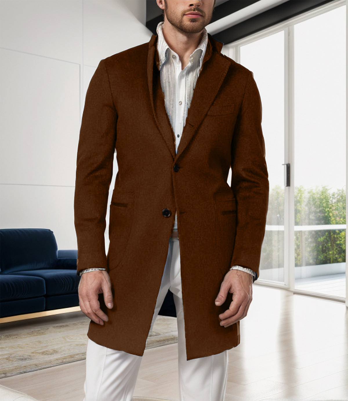 Herren eleganter Baumwolltrenchcoat mit edlen Taschen und modernem Schnitt ModeGeist