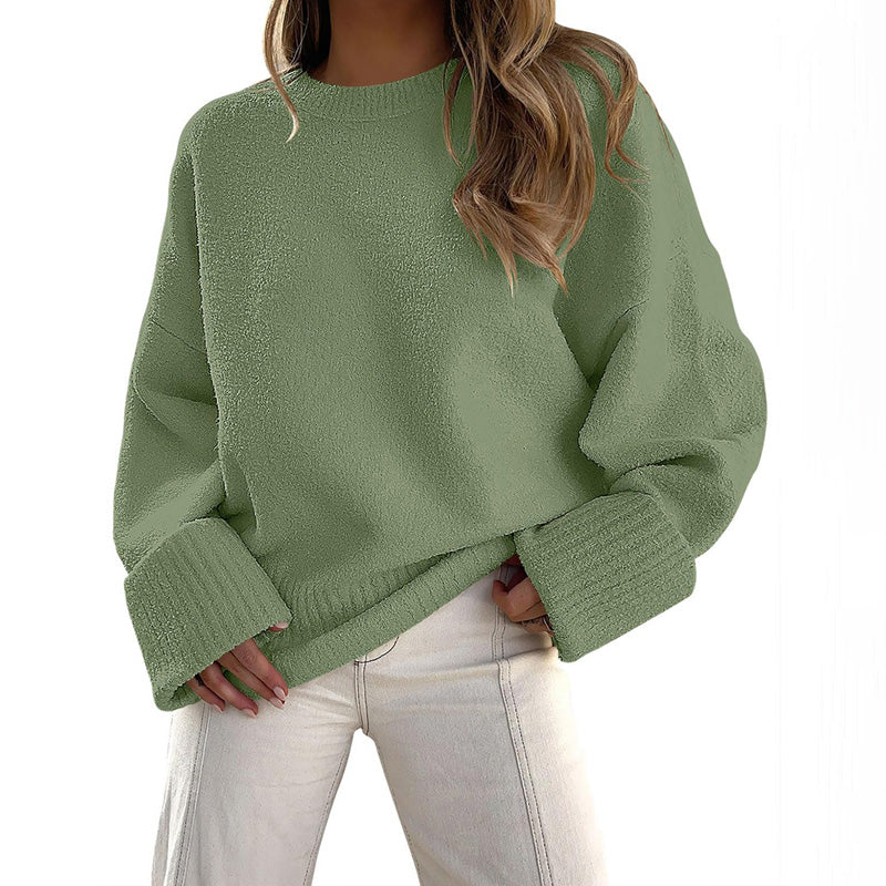 ModeGeist | Einfarbiger Pullover mit Rundhalsausschnitt