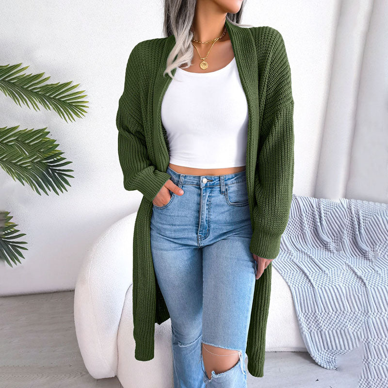 ModeGeist | Einfarbige Strickjacke für Elegante Outfits