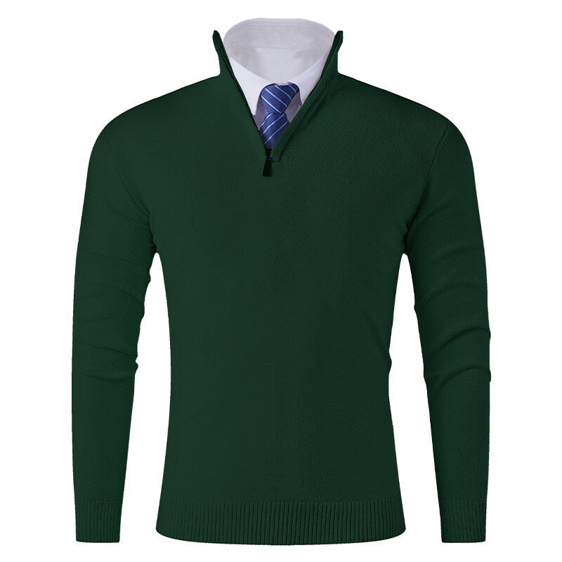Herren Strickpullover mit modernem Reißverschluss und elastischem Saum ModeGeist
