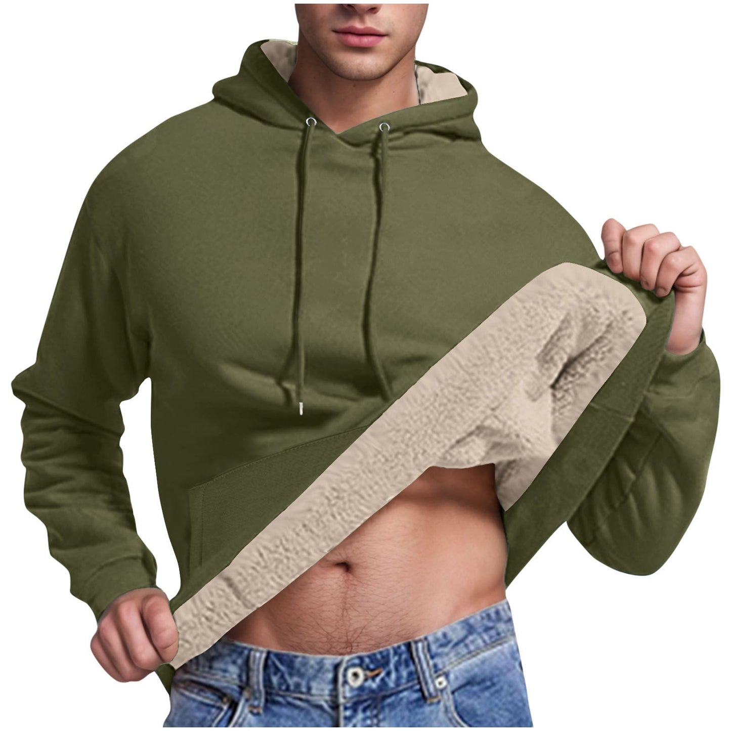 Herren Fleece-Kapuzenpullover mit innenliegendem Kuschelfutter ModeGeist