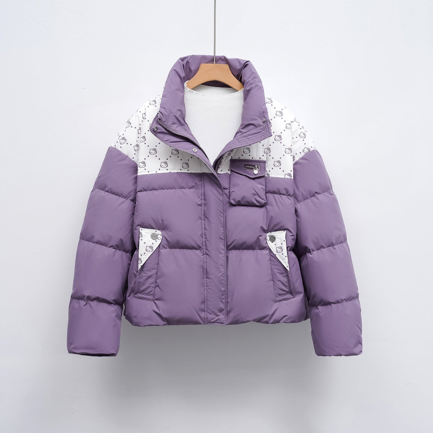 Damen Steppjacke mit hochschließendem Kragen und modischem Muster ModeGeist