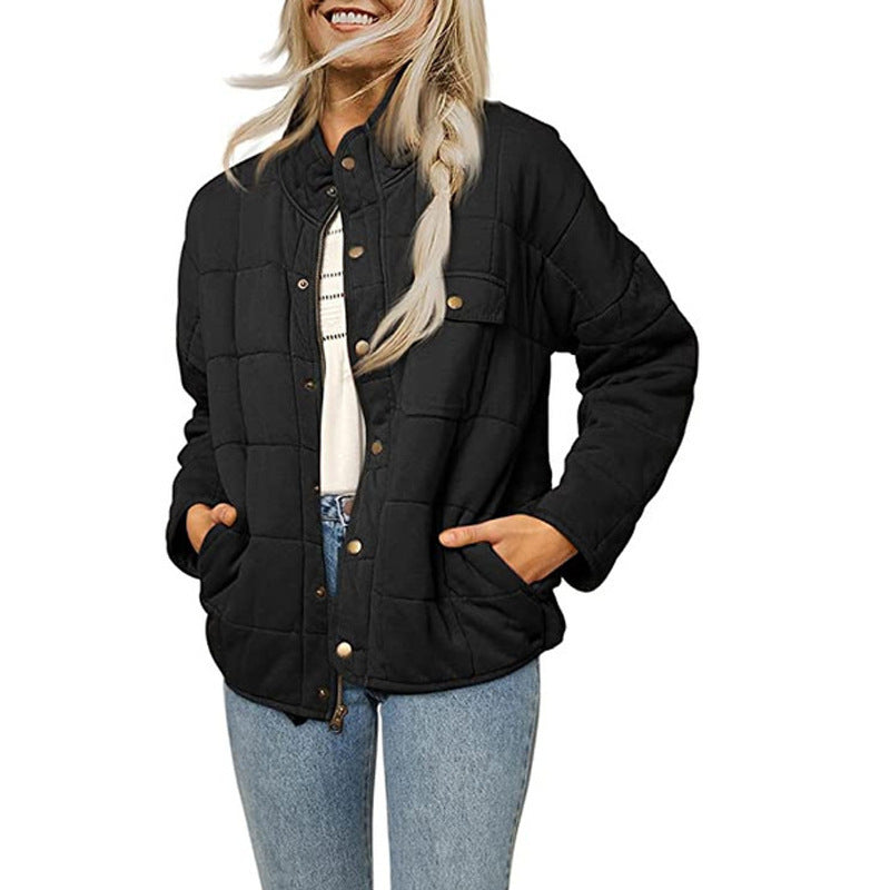 Damen Steppjacke mit dekorativem Knopf ModeGeist