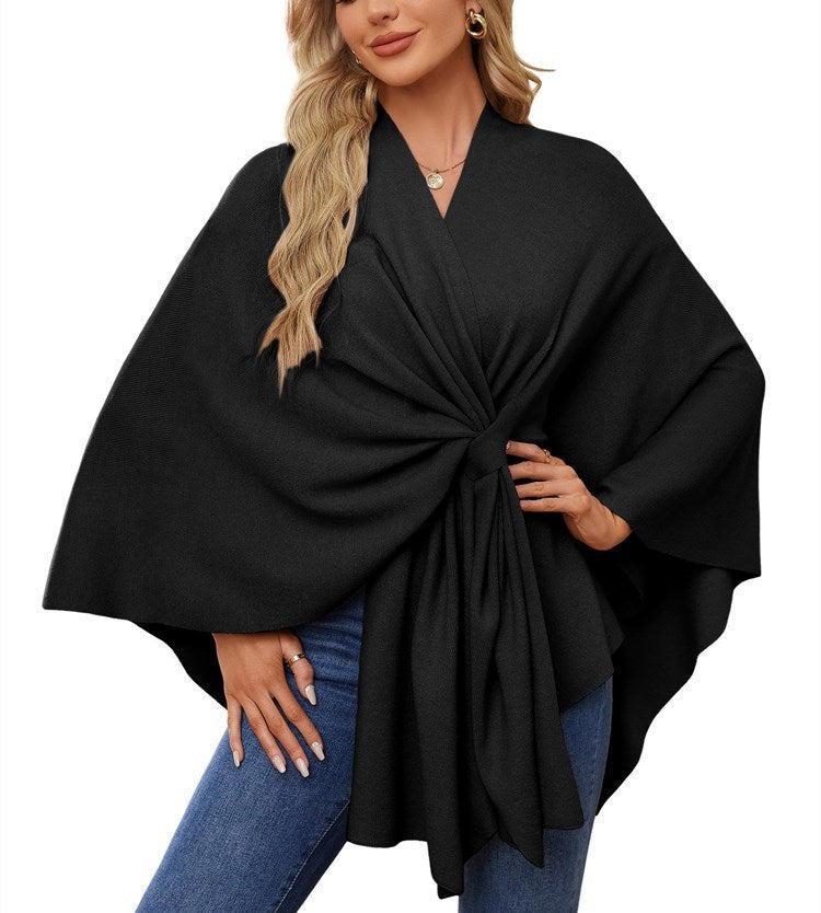 Damen Eleganter Wickelpullover mit asymmetrischem Schnitt ModeGeist