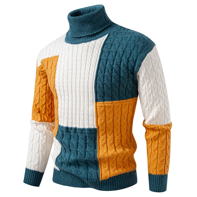 Herren hochwertiger Strickpullover mit modernem Farbblockdesign ModeGeist
