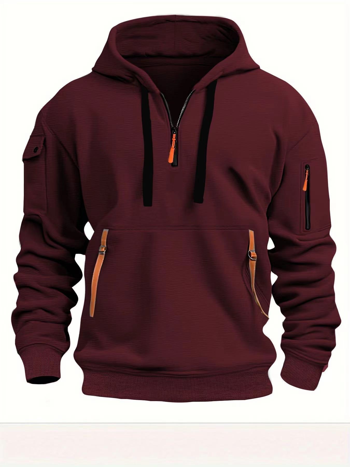 Herren Praktischer Kapuzenpullover mit seitlichem Reißverschluss und vielseitigen Taschen ModeGeist